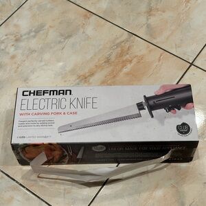 Chefman Electric Knife with Carving Fork & Case - Black